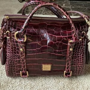 Dooney and Bourke Burgundy Croco convertible handbag